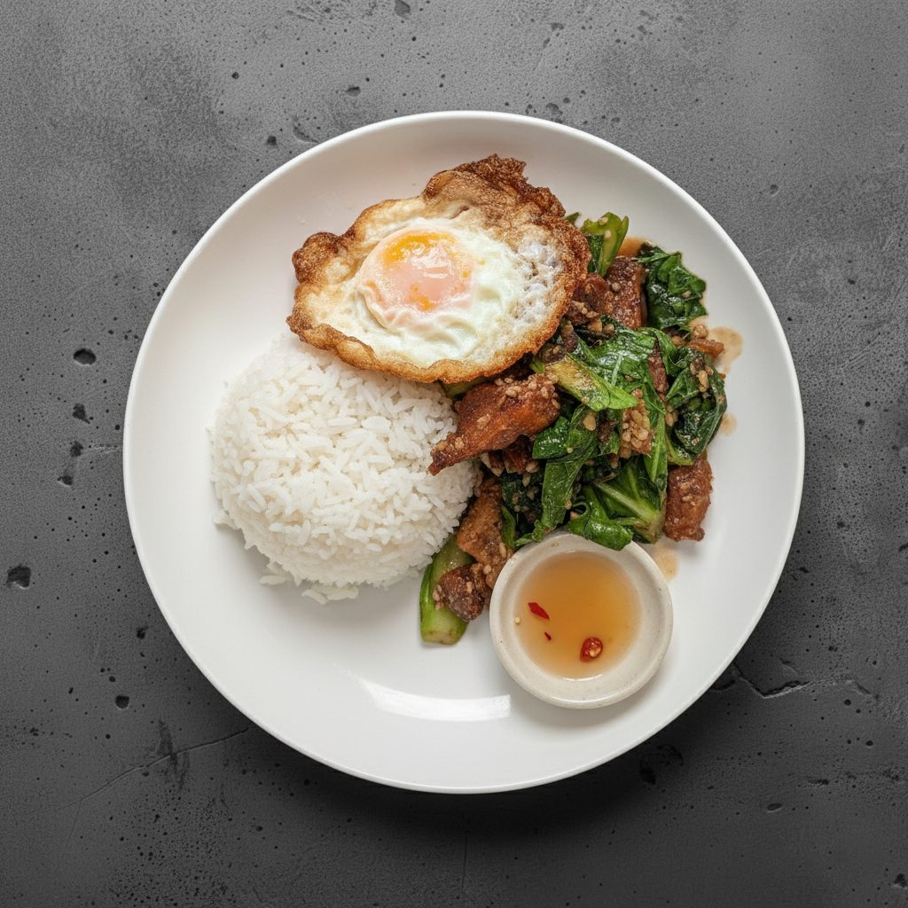 Pad Kana Moo Krob.